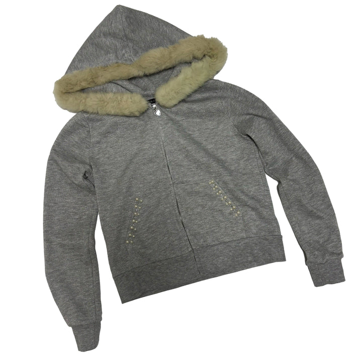 [BUNJANG] INGNI Glitter Pearl Fur Hooded Zip-up Jacket / 잉그니(INGNI) 글리터 펄 퍼 후드 집업