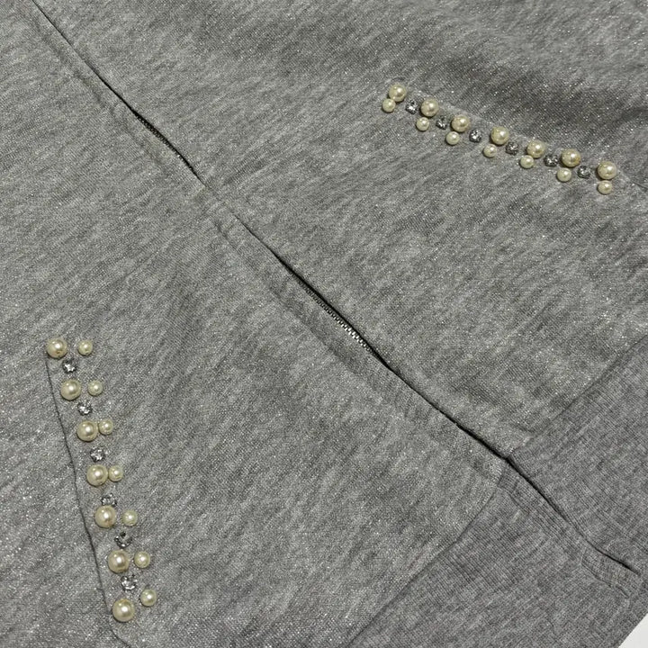 [BUNJANG] INGNI Glitter Pearl Fur Hooded Zip-up Jacket / 잉그니(INGNI) 글리터 펄 퍼 후드 집업