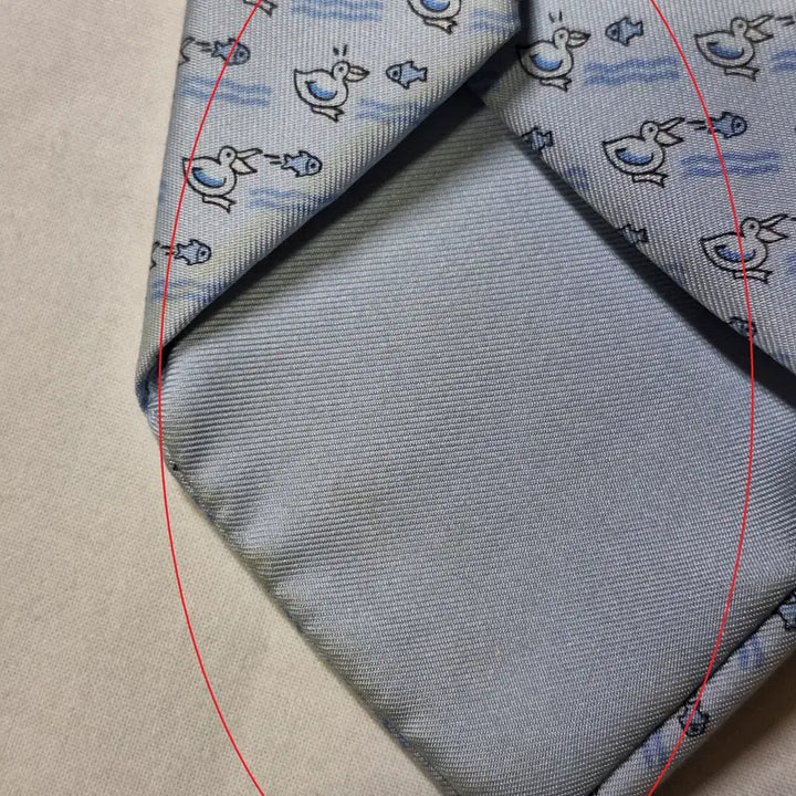 [BUNJANG] Hermes Light Blue Bird Fish Pattern Silk Tie / 에르메스 라이트블루 버드 피쉬패턴 실크 넥타이
