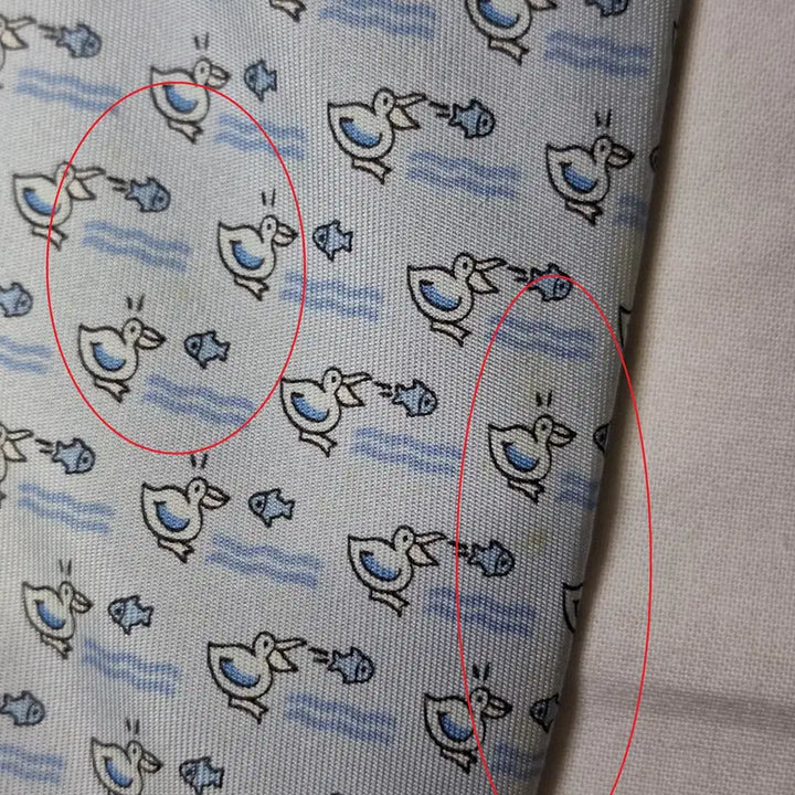 [BUNJANG] Hermes Light Blue Bird Fish Pattern Silk Tie / 에르메스 라이트블루 버드 피쉬패턴 실크 넥타이