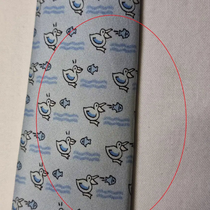 [BUNJANG] Hermes Light Blue Bird Fish Pattern Silk Tie / 에르메스 라이트블루 버드 피쉬패턴 실크 넥타이