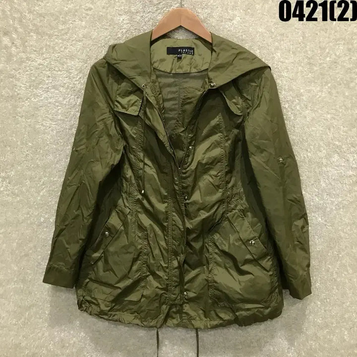 [BUNJANG] Plastic Island Hooded Field Jacket Khaki S / 플라스틱아일랜드 후드 야상 점퍼 카키 s