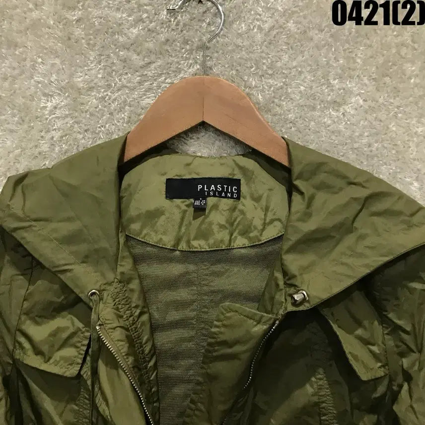 [BUNJANG] Plastic Island Hooded Field Jacket Khaki S / 플라스틱아일랜드 후드 야상 점퍼 카키 s