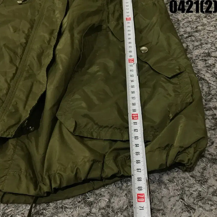 [BUNJANG] Plastic Island Hooded Field Jacket Khaki S / 플라스틱아일랜드 후드 야상 점퍼 카키 s