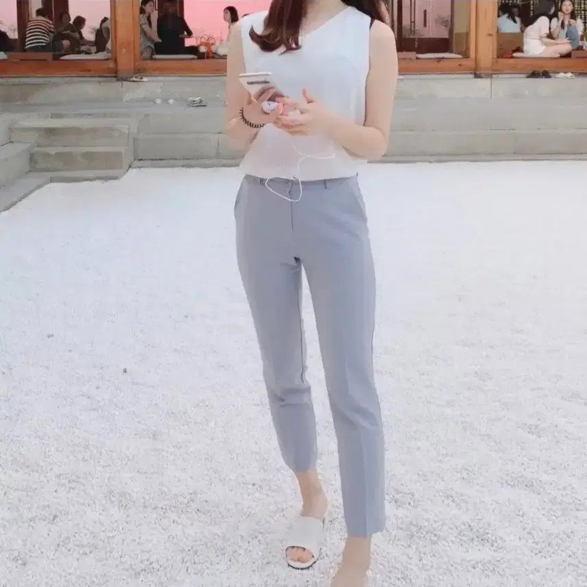 [BUNJANG] Pink Summer Slacks Pants (Size S) / 새상품) 봄 여름 슬랙스 바지 S