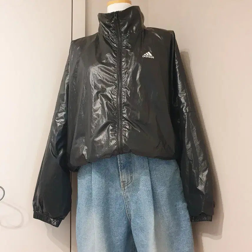 [BUNJANG] Adidas Black Windbreaker Jacket / 아디다스 블랙 바람막이 자켓