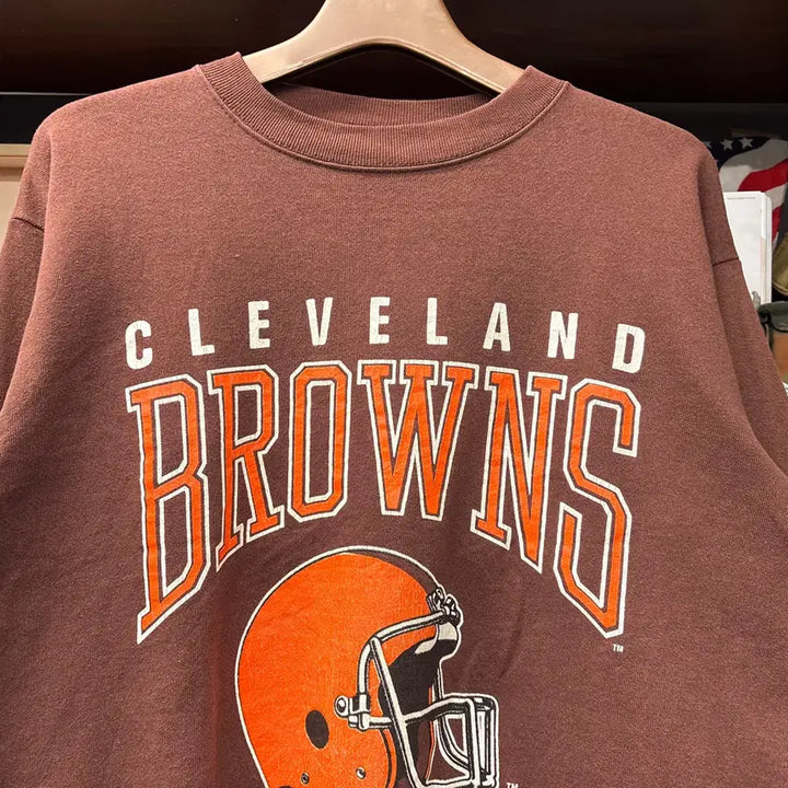 [BUNJANG] Atex Cleveland Browns Graphic Sweatshirt / 80~90s 아텍스 NFL 클리블랜드 브라운스 그래픽 스웻셔츠 N1240