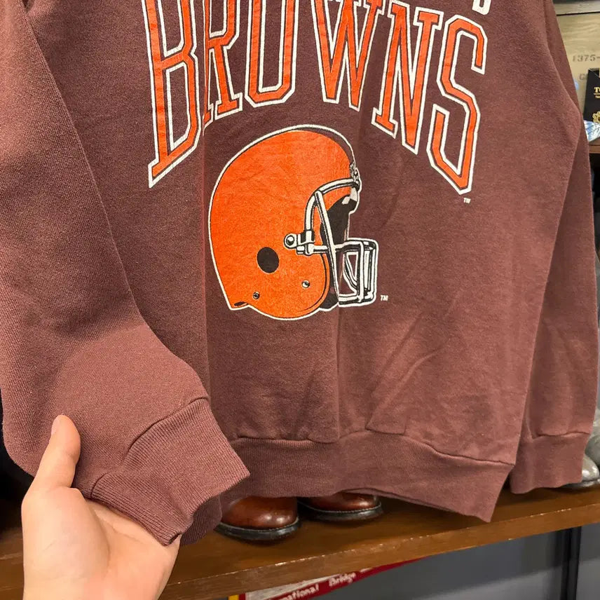 [BUNJANG] Atex Cleveland Browns Graphic Sweatshirt / 80~90s 아텍스 NFL 클리블랜드 브라운스 그래픽 스웻셔츠 N1240