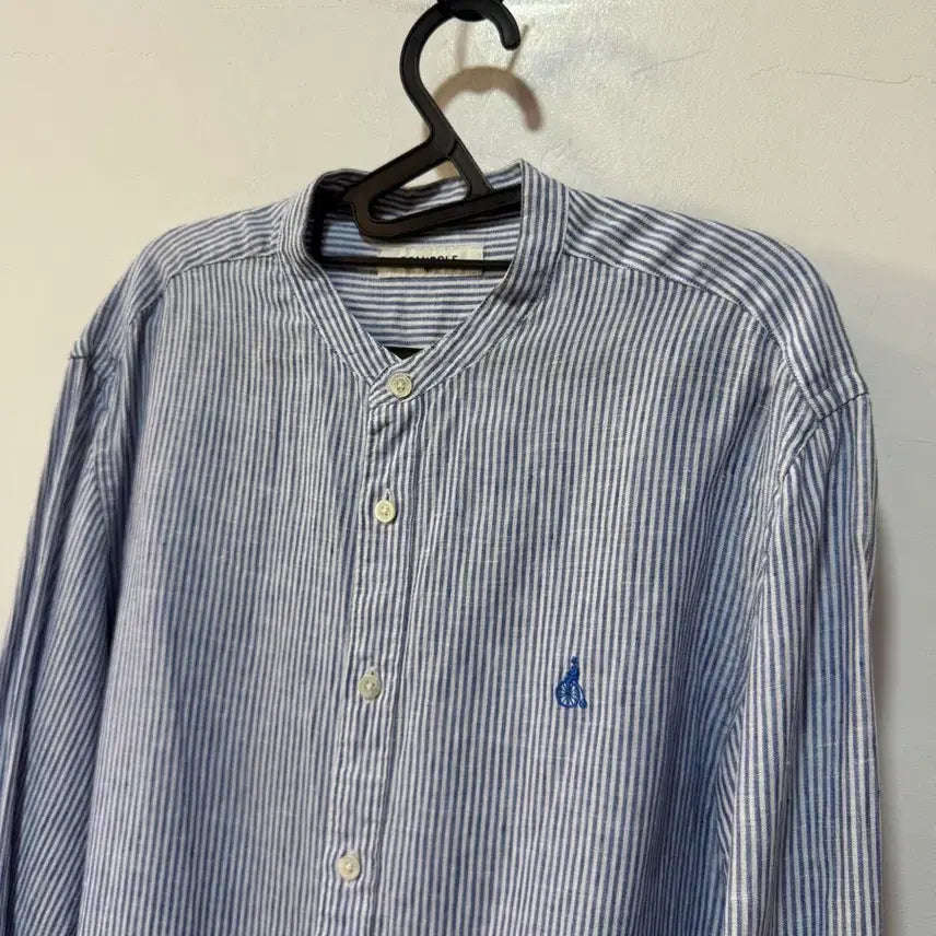 [BUNJANG] Beanpole Striped Henley Linen Shirt / 빈폴 스트라이프 헨리넥 마셔츠 105