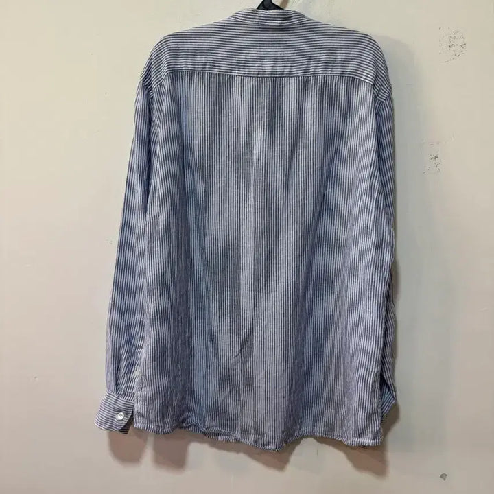 [BUNJANG] Beanpole Striped Henley Linen Shirt / 빈폴 스트라이프 헨리넥 마셔츠 105