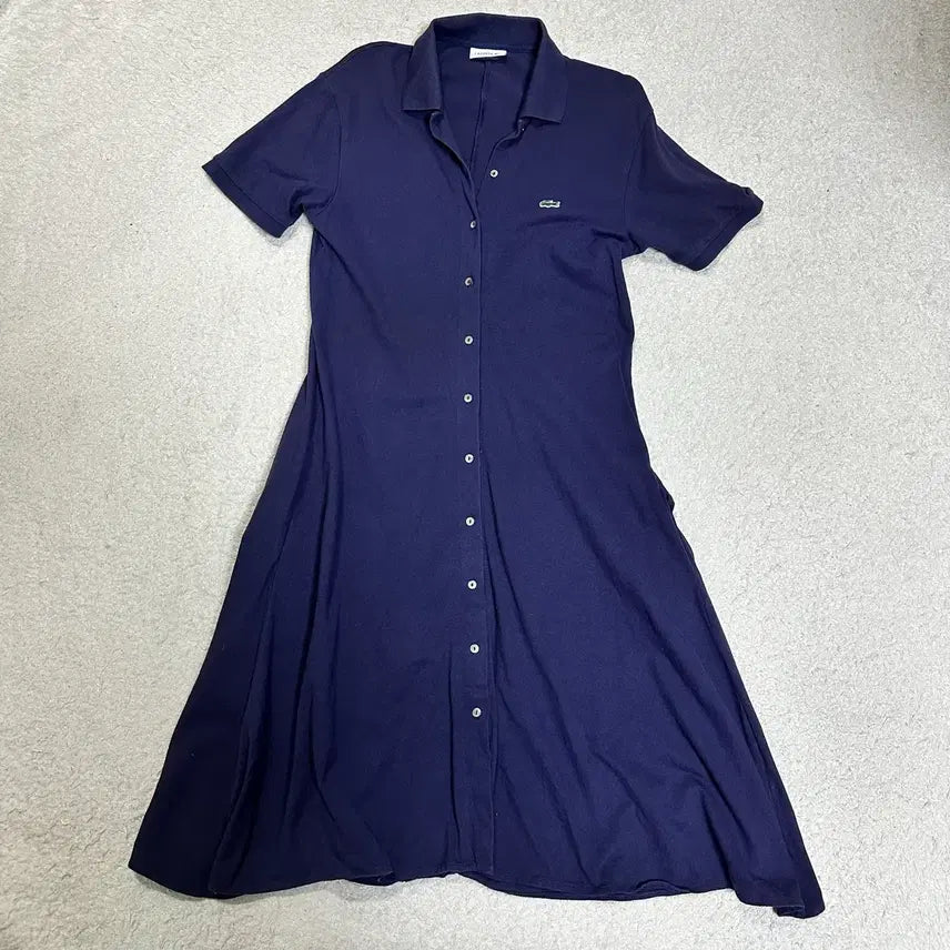 [SOLD OUT] 라코스테 네이비 반팔 셔츠 원피스 36