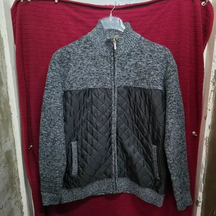 [BUNJANG] Vintage Knit Quilted Zip-Up Jacket / [110]니트 퀼팅 집업 자켓.   /16