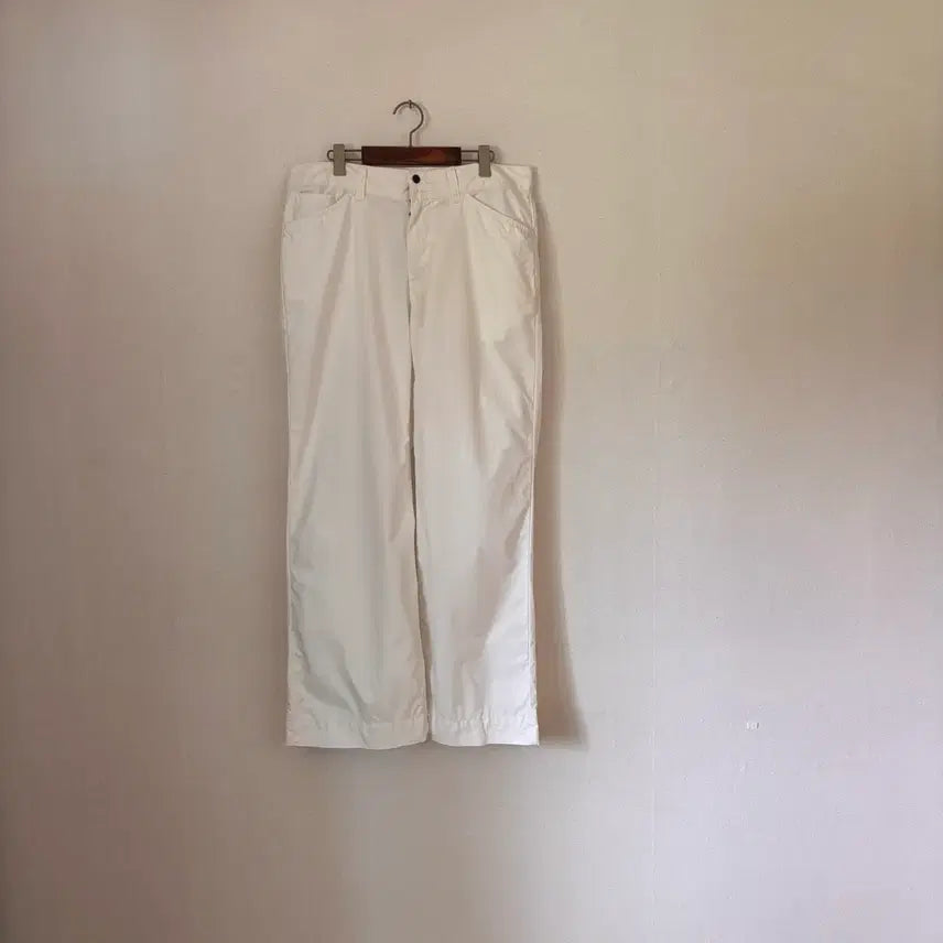 [BUNJANG] Polo Ralph Lauren White Cotton Wide Leg Pants / 폴로 랄프로렌 화이트 팬츠 면바지 34 36 와이드 루즈핏