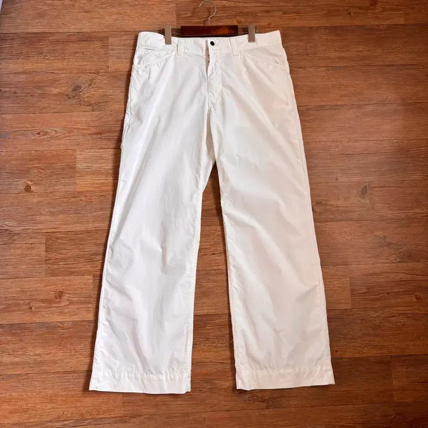 [BUNJANG] Polo Ralph Lauren White Cotton Wide Leg Pants / 폴로 랄프로렌 화이트 팬츠 면바지 34 36 와이드 루즈핏
