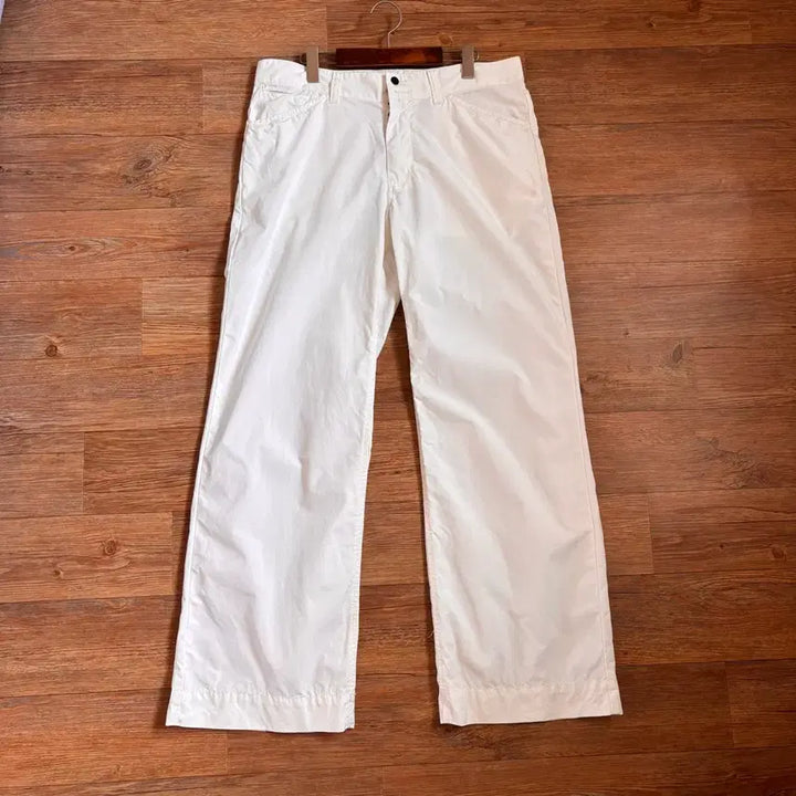 [BUNJANG] Polo Ralph Lauren White Cotton Wide Leg Pants / 폴로 랄프로렌 화이트 팬츠 면바지 34 36 와이드 루즈핏