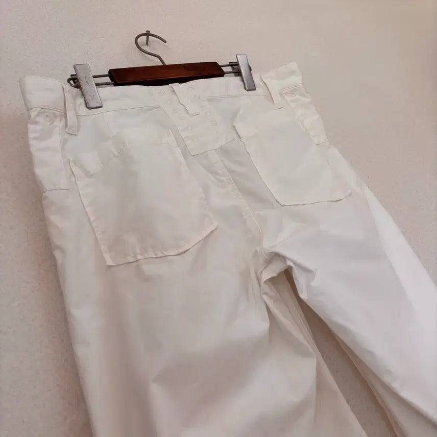 [BUNJANG] Polo Ralph Lauren White Cotton Wide Leg Pants / 폴로 랄프로렌 화이트 팬츠 면바지 34 36 와이드 루즈핏