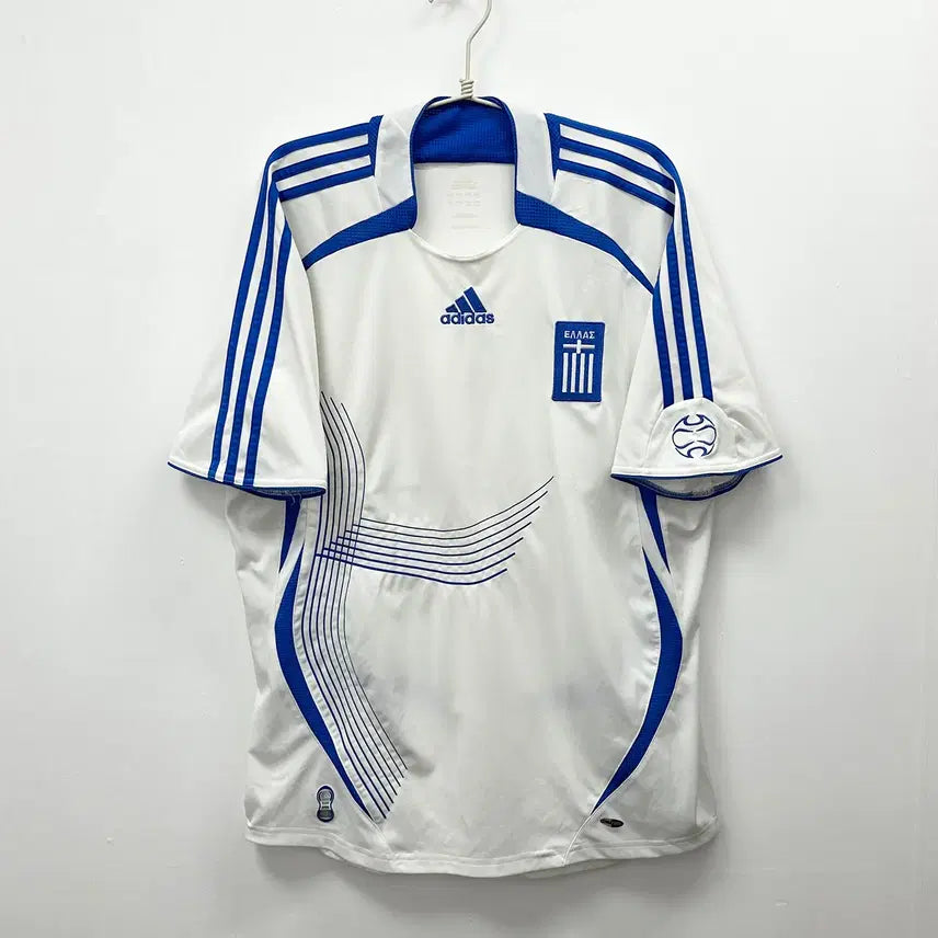 [BUNJANG] Adidas Greece National Team 06-08 Home Jersey / (2748) 아디다스 그리스 국대 06-08시즌 홈 노마킹 유니폼 해외L