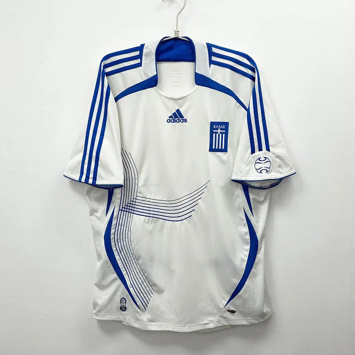 [BUNJANG] Adidas Greece National Team 06-08 Home Jersey / (2748) 아디다스 그리스 국대 06-08시즌 홈 노마킹 유니폼 해외L