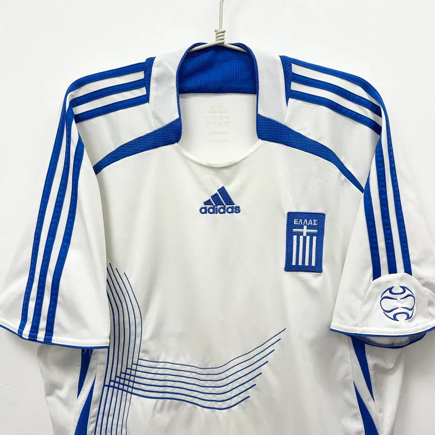 [BUNJANG] Adidas Greece National Team 06-08 Home Jersey / (2748) 아디다스 그리스 국대 06-08시즌 홈 노마킹 유니폼 해외L
