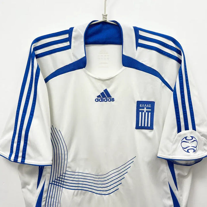 [BUNJANG] Adidas Greece National Team 06-08 Home Jersey / (2748) 아디다스 그리스 국대 06-08시즌 홈 노마킹 유니폼 해외L