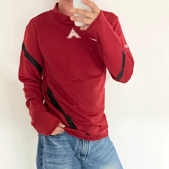 [BUNJANG] Nike Dri-FIT Long Sleeve T-Shirt (Red, M) / 나이키 드라이핏 기능성 긴팔 티셔츠 레드 (M)