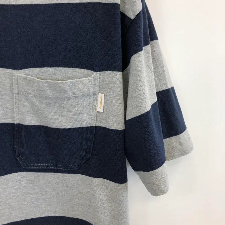 [BUNJANG] Espionage Striped Pocket T-shirt / 에스피오나지 단가라 포켓반팔 M