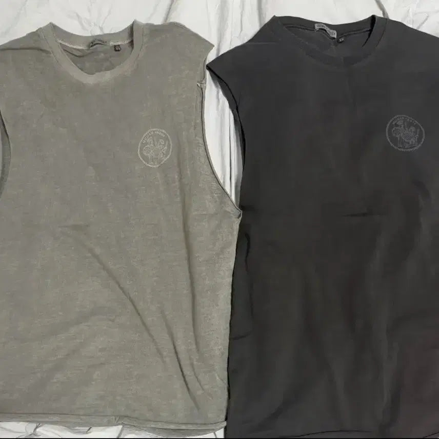 [BUNJANG] Polytelu Human Index Sleeveless Top Bundle Set / [2] 일괄 폴리테루 휴먼인덱스 슬리브리스 그레이 베이지, 차콜