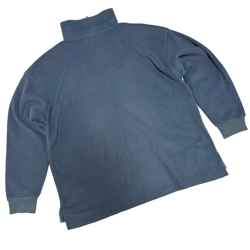 [BUNJANG] GUAM Dolphin Embroidered Half Zip Fleece Sweatshirt / 괌 돌핀 자수 하프 집업 플리스 스웨트셔츠