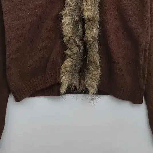 [BUNJANG] GRAY MAGIC Brown Faux Fur Cardigan [M] / 미사용품 GRAY MAGIC 브라운 인조 퍼 가디건 [M] 울 혼방