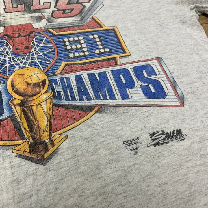 [BUNJANG] Chicago Bulls 1991 Single Stitch T-shirt / S) 시카고불스 91 우승 싱글스티치 반팔