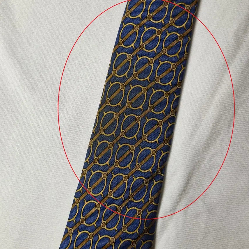 [SOLD OUT] 에르메스 블루 브라운 버클패턴 실크 넥타이