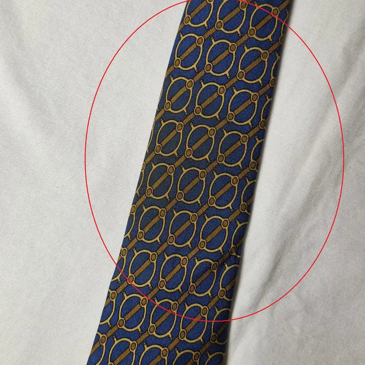 [SOLD OUT] 에르메스 블루 브라운 버클패턴 실크 넥타이