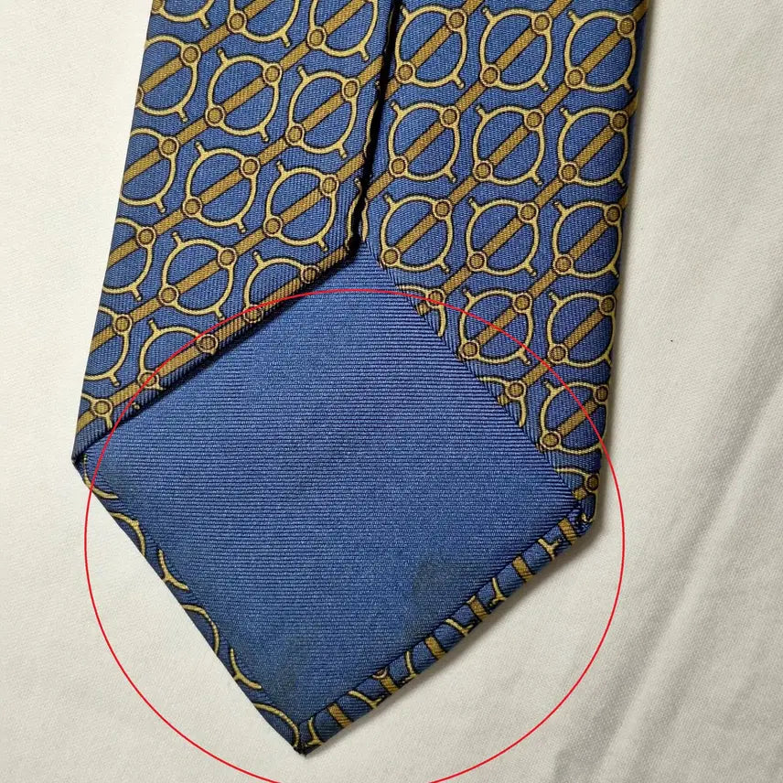 [SOLD OUT] 에르메스 블루 브라운 버클패턴 실크 넥타이