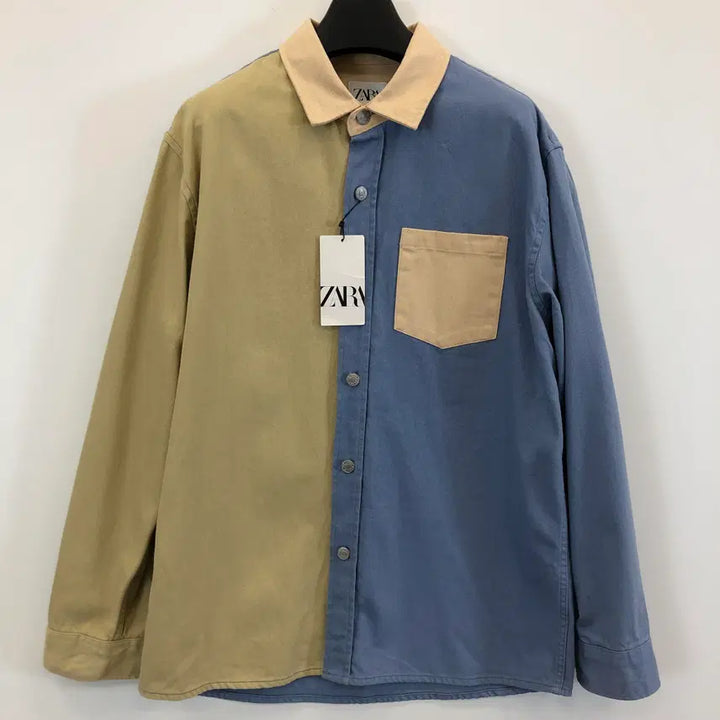 [SOLD OUT] 자라 (새상품) 컬러블록 데님셔츠 XL