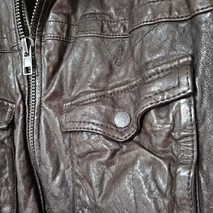[BUNJANG] 올세인츠 allsaints 브라운 가죽 자켓 xl / 올세인츠 allsaints 브라운 가죽 자켓 xl