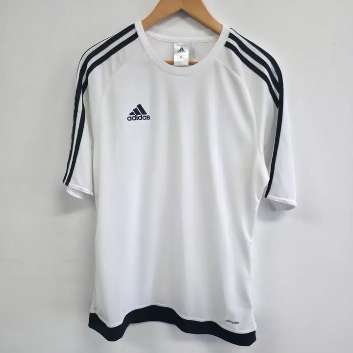 [SOLD OUT] 아디다스 흰색 삼선 반팔 티셔츠 XL