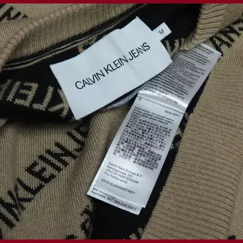 [BUNJANG] Calvin Klein Beige Round Knit Sweater / 케빈클라인/베이지색 라운드니트/100사이즈/따봉구제(G-14)