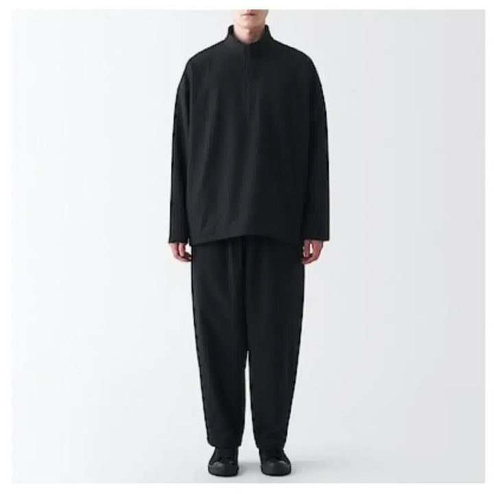 [SOLD OUT] 무인양품 라보 안감 기모 와이드팬츠 블랙 (정가 89,900원)