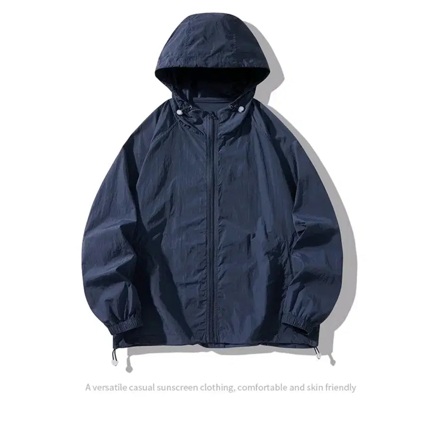[BUNJANG] Lightweight Windbreaker Hooded Zip-up - Ivory / 경량 바람막이 후드 집업 - 아이보리