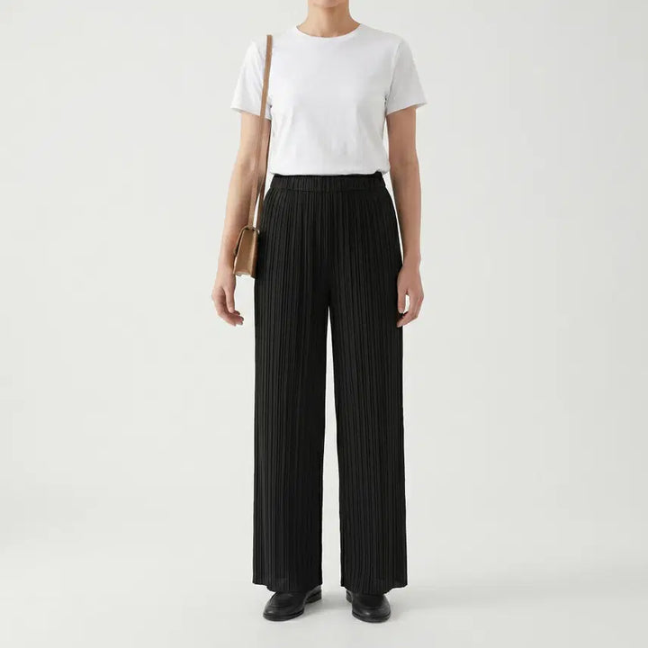 [BUNJANG] COS Crinkle Wide Pants Black (M) / COS 코스 정품 크링클 주름 와이드 팬츠 블랙 (M사이즈/밴딩)