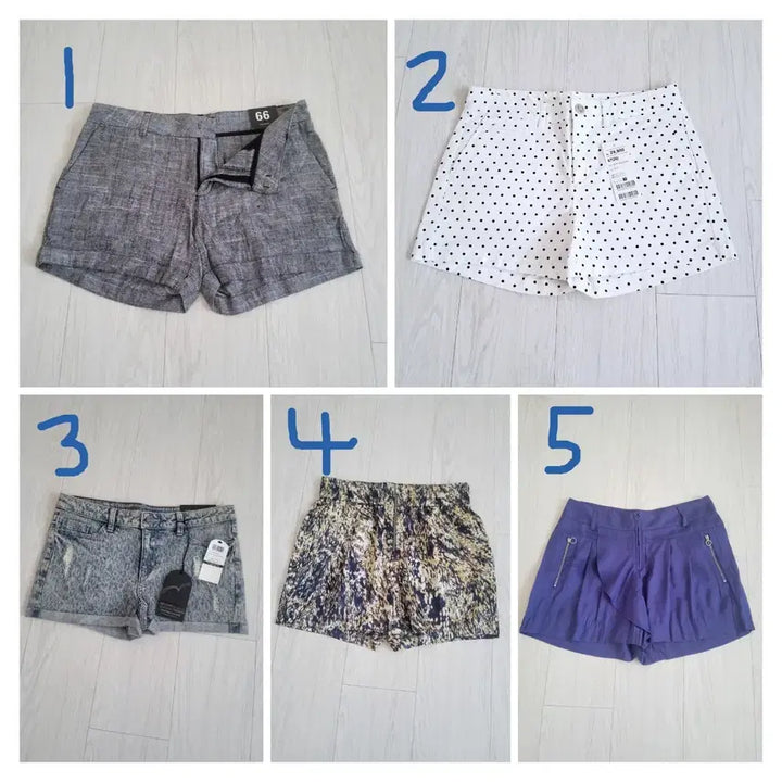 [BUNJANG] Assorted Linen Denim Cotton Pattern Shorts Set / 린넨 데님 면 패턴 반바지 5종 모음