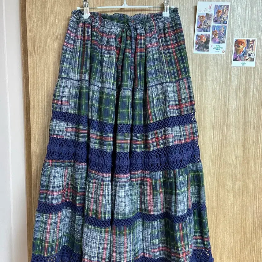 [SOLD OUT] 재팬빈티지 체크 롱스커트 네이비