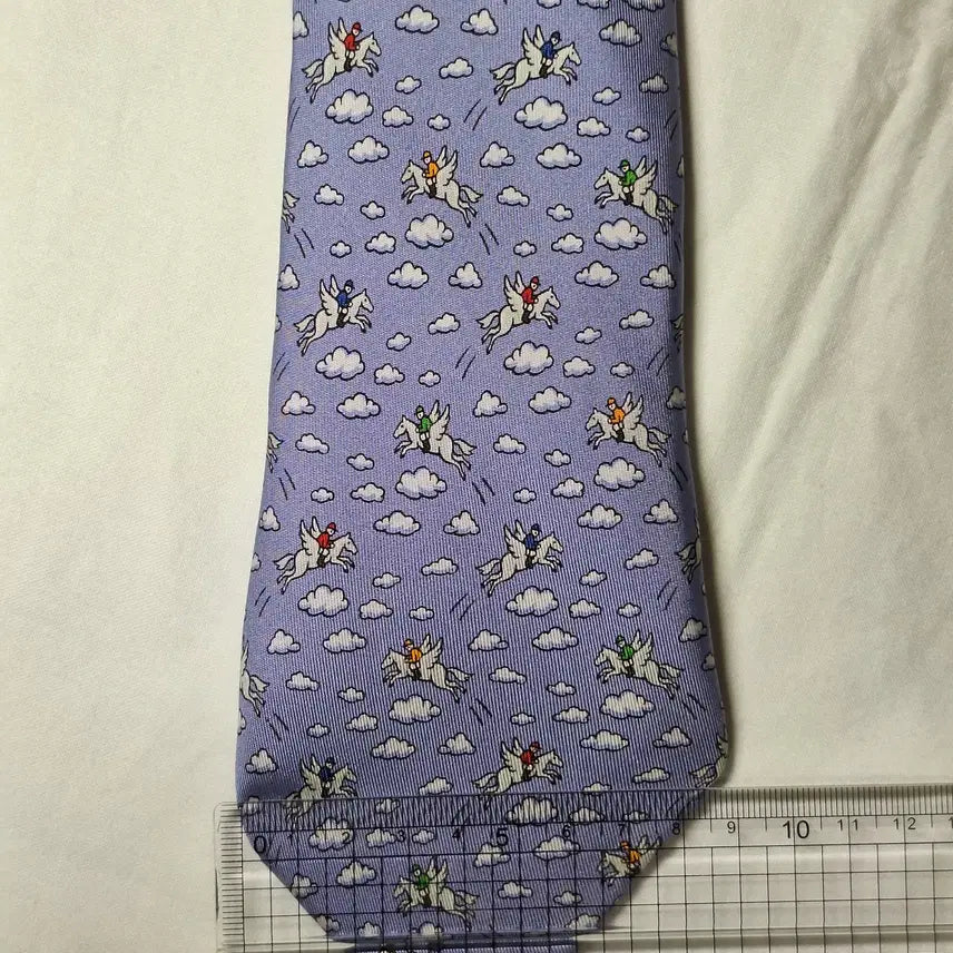 [BUNJANG] Hermès Lavender Pegasus Cloud Silk Tie / 에르메스 라벤더 페가수스 클라우드 실크 넥타이
