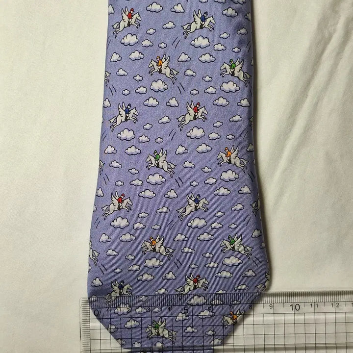 [BUNJANG] Hermès Lavender Pegasus Cloud Silk Tie / 에르메스 라벤더 페가수스 클라우드 실크 넥타이