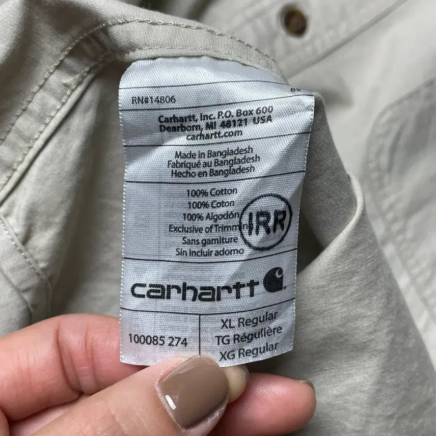 [BUNJANG] Carhartt Vintage Ivory Cotton Work Shirt A00834 / CARHARTT 칼하트 빈티지 아이보리 코튼 워크 셔츠 A00834