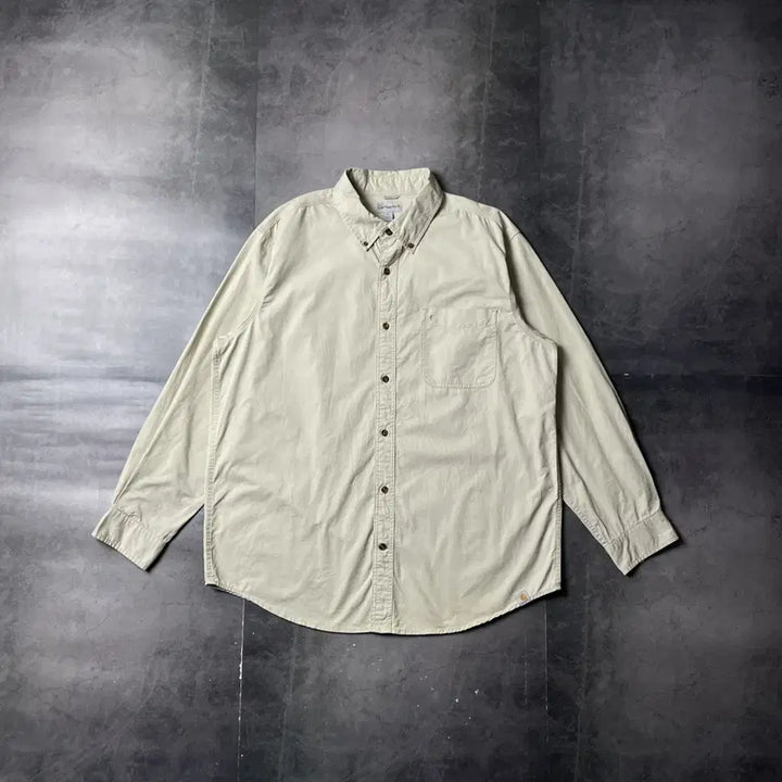 [BUNJANG] Carhartt Vintage Ivory Cotton Work Shirt A00834 / CARHARTT 칼하트 빈티지 아이보리 코튼 워크 셔츠 A00834