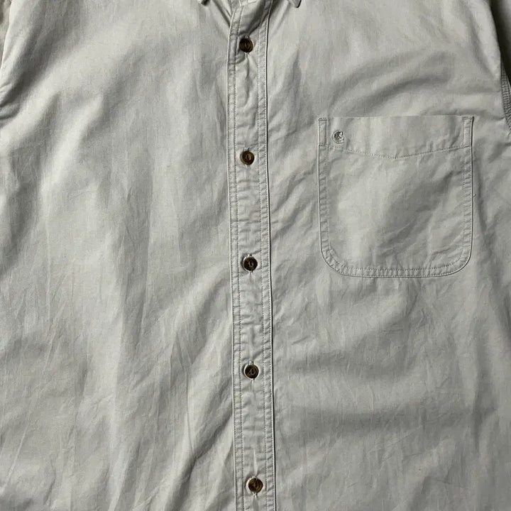 [BUNJANG] Carhartt Vintage Ivory Cotton Work Shirt A00834 / CARHARTT 칼하트 빈티지 아이보리 코튼 워크 셔츠 A00834
