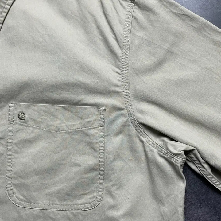 [BUNJANG] Carhartt Vintage Ivory Cotton Work Shirt A00834 / CARHARTT 칼하트 빈티지 아이보리 코튼 워크 셔츠 A00834