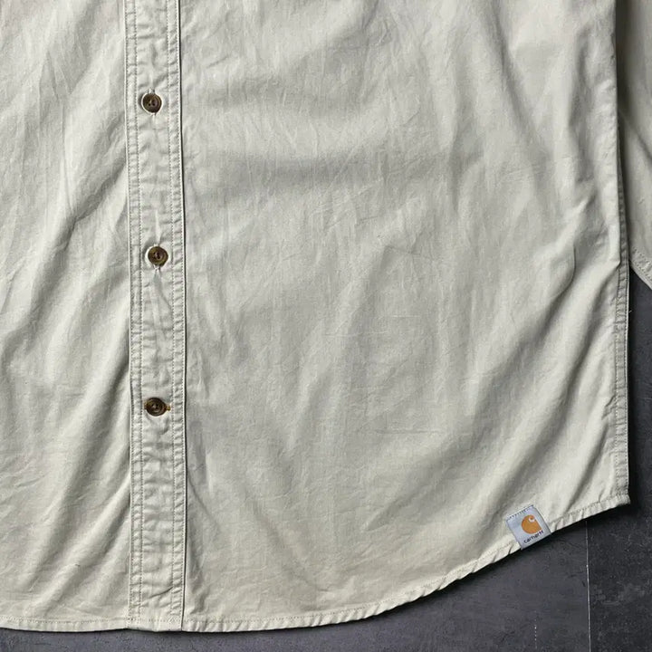 [BUNJANG] Carhartt Vintage Ivory Cotton Work Shirt A00834 / CARHARTT 칼하트 빈티지 아이보리 코튼 워크 셔츠 A00834
