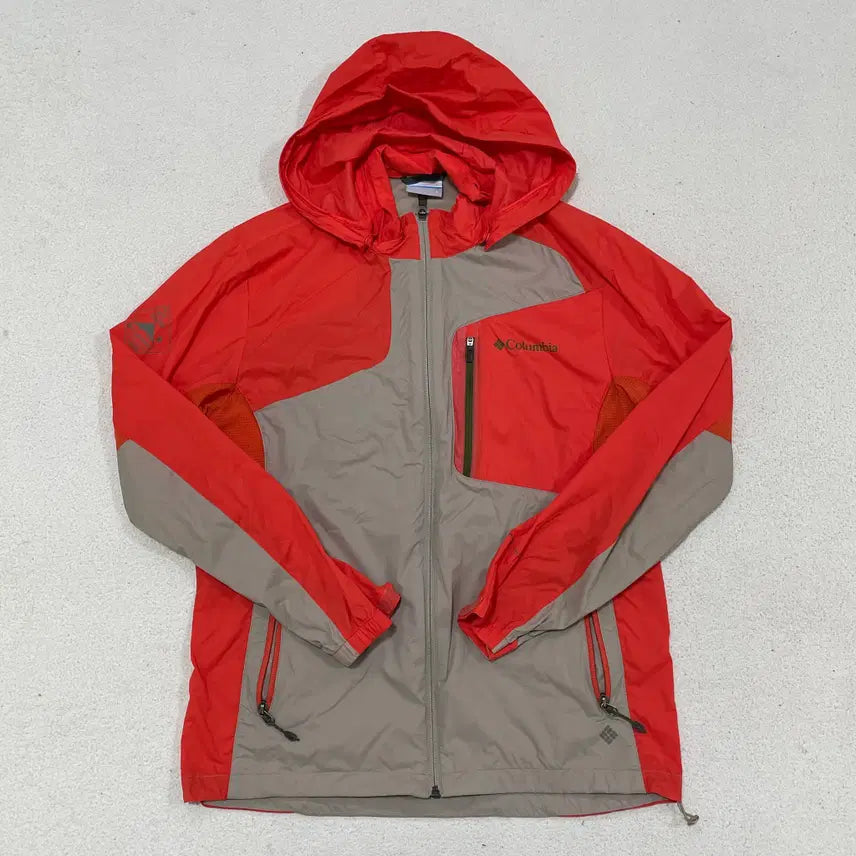 [BUNJANG] Columbia Color Block Hooded Windbreaker Jacket / L 컬럼비아 컬러 블록 디자인 후드 바람막이 점퍼 0421-1